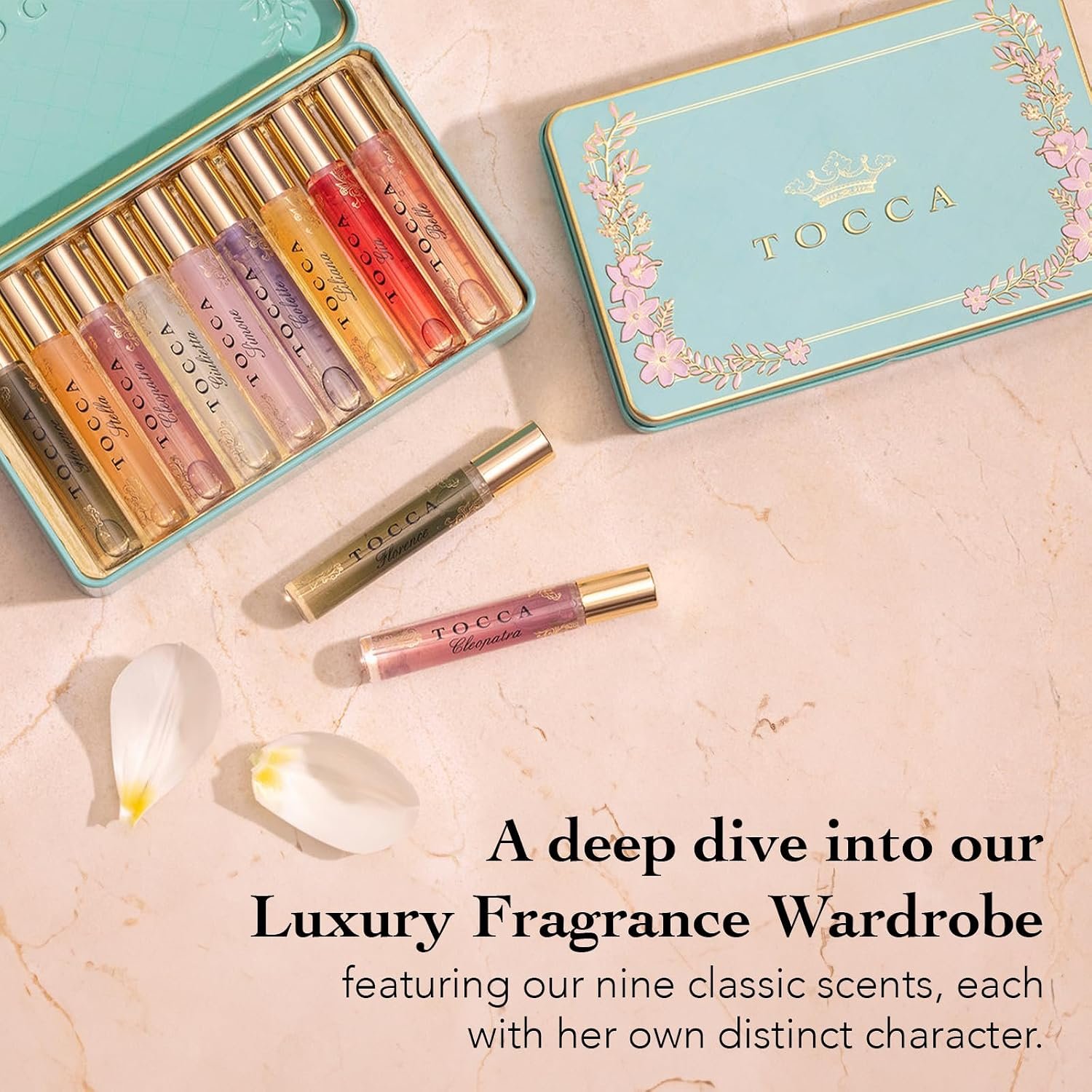 Tocca Luxury Fragrance Wardrobe - Set of 9 Travel Size Women's Perfumes in Giftable Tin Case ($101 Value), Includes Florence, Cleopatra, Stella, Giulietta, Simone, Colette, Liliana, Gia & Belle - Image 3
