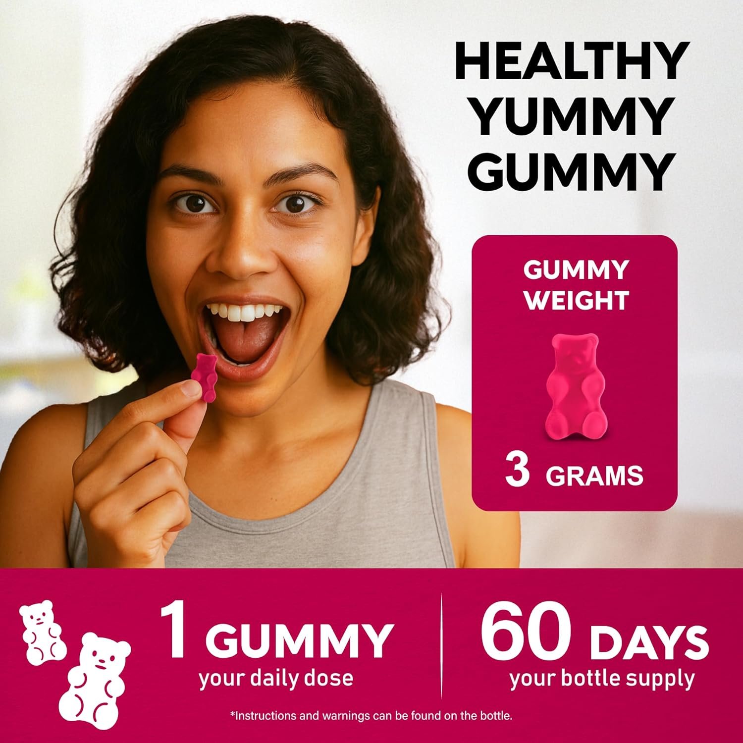 Vitamin B-Complex Gummies for Women & Men - Vitamin B12, B1, B2, B3, B5, B6, B7 & B9 - B Complex with Vitamin C & Choline - Energy, Brain & Mood - Natural Berry Flavor, Vegan - 60 Gummies for 2 Months - Image 8