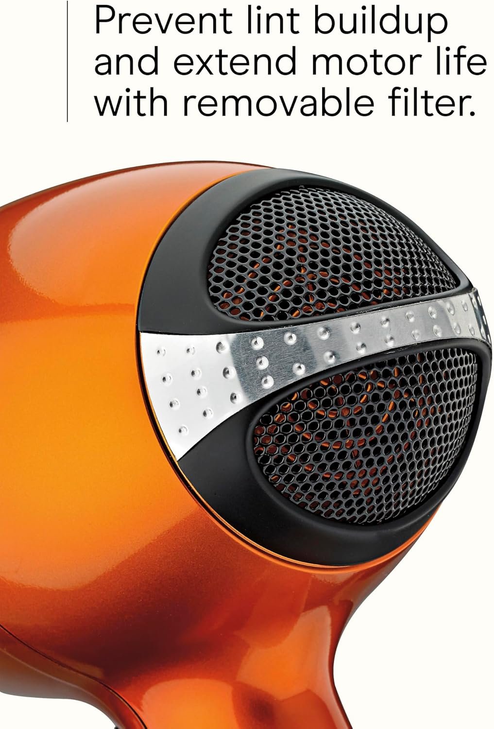Infiniti PRO CONAIR Hair Dryer with Diffuser, Professional AC Motor, Tourmaline Ceramic Technology Blow Dryer, Includes Concentrator and Blowout Brush, Amazon Exclusive, Orange - Image 6