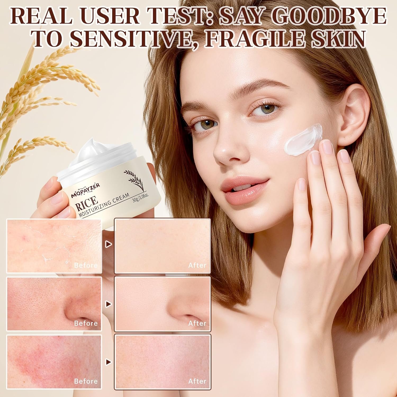 5PCS Rice Skincare Set, Korean Skin Care Set for Women Teens Girls, Rice Cleanser Toner Serum Face Cream Eye Cream, Hydrating Moisturizing Skin Care Set for Daily Face Care Routine - Image 6