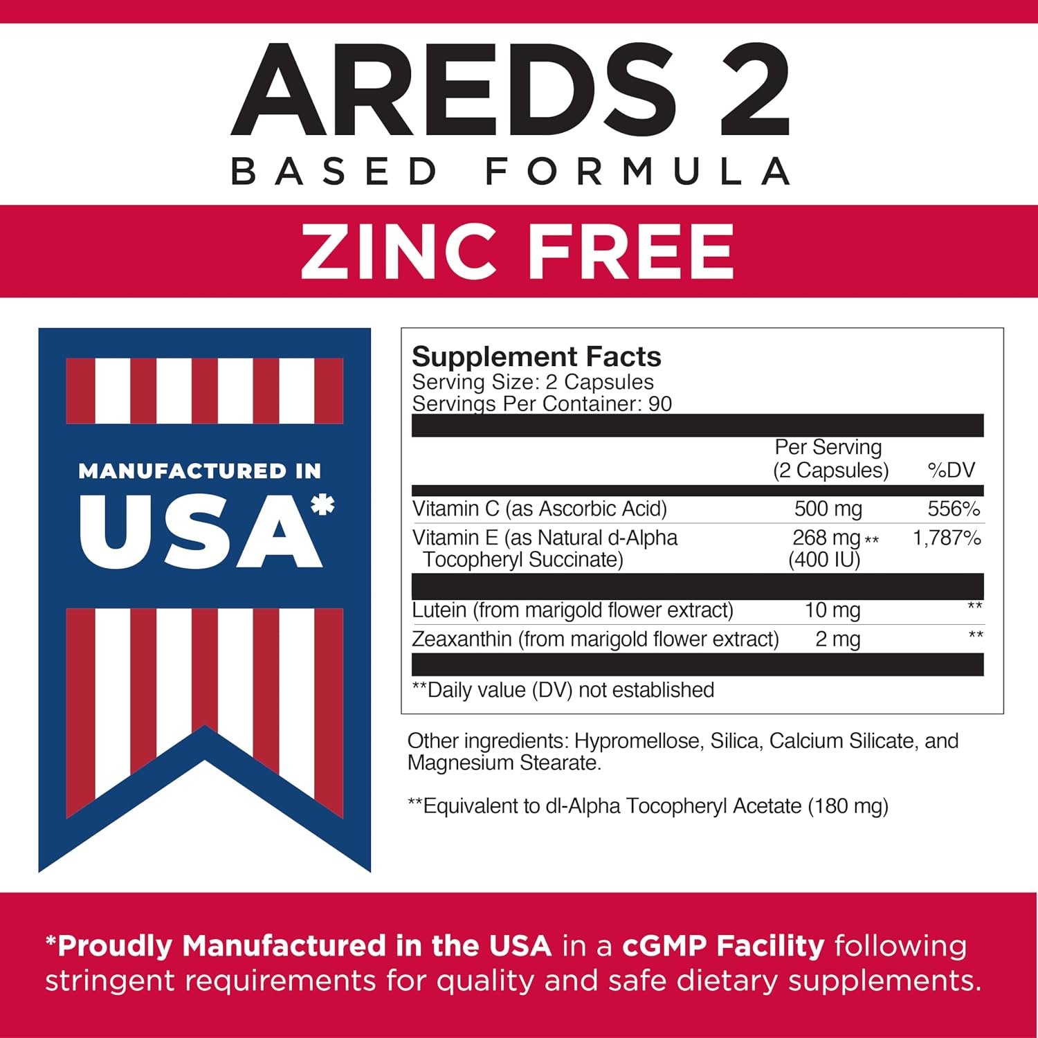 Viteyes AREDS 2 Zinc Free Macular Support, Natural Allergen Free Capsules with Vitamin E, Vitamin C, Lutein & Zeaxanthin, No Zinc, No Copper, Eye Doctor Trusted, Manufactured in the USA, 180 Ct - Image 5