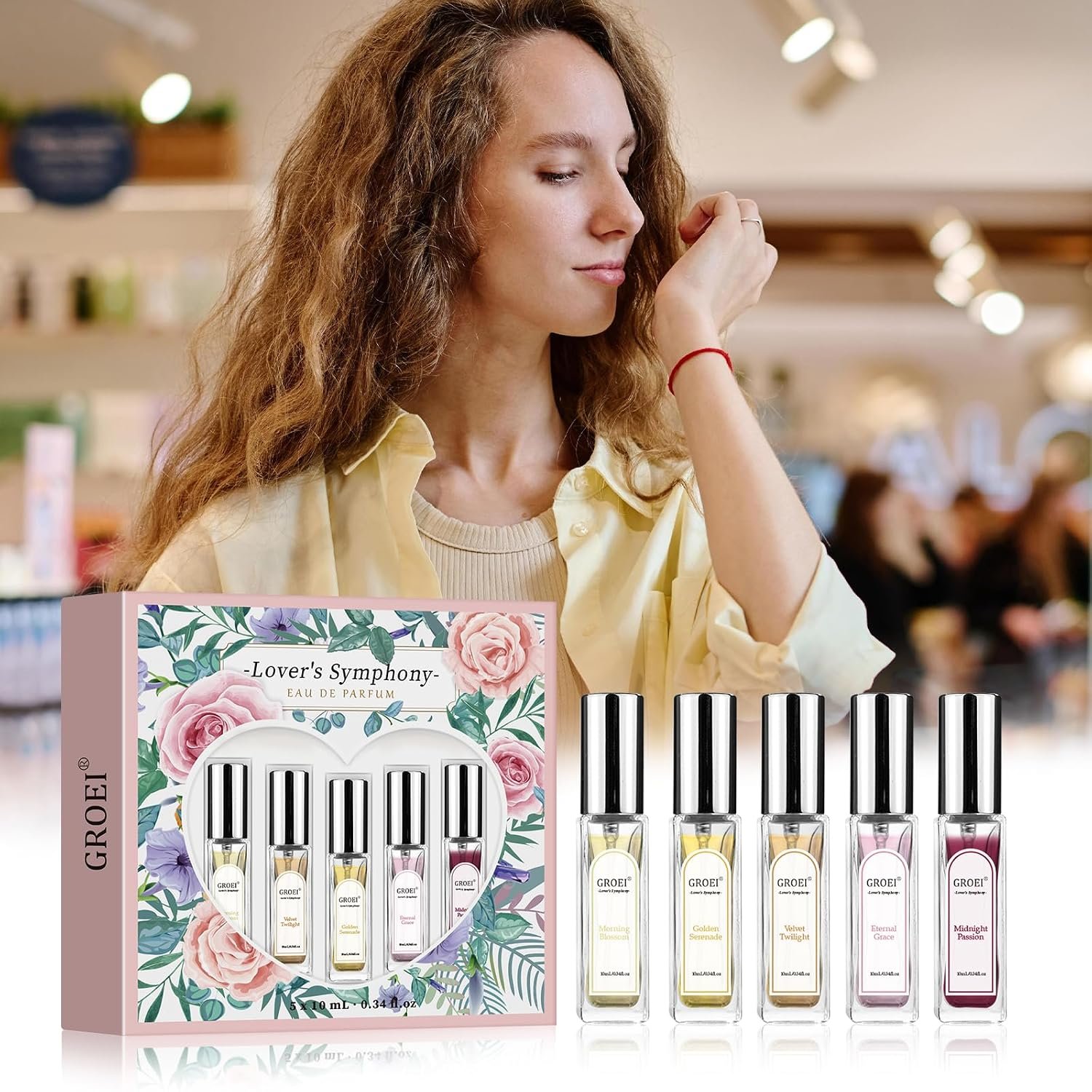 5-Piece Lover's Symphony Eau de Parfum Set – Floral & Fruity Perfume Sample Set for Women, Travel Size Mini Spray, Gift Box for Holiday Birthday Valentine's Day - Image 9