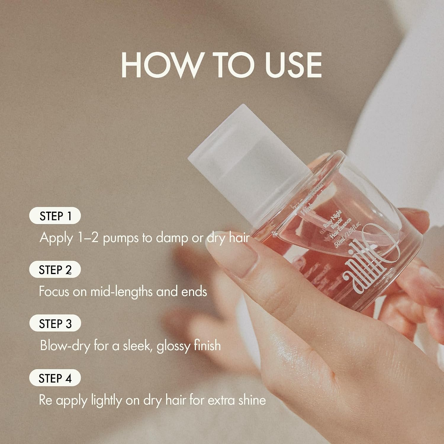 ANILLO Rosy Night Repair Hair Essence with Damask Rose Extract, Rosehip Oil, Peptide Complex for Dry, Damaged, Frizzy Hair - Musky Floral Scent, Vegan, Paraben-Free 50ml / 1.69 fl. Oz - Image 7