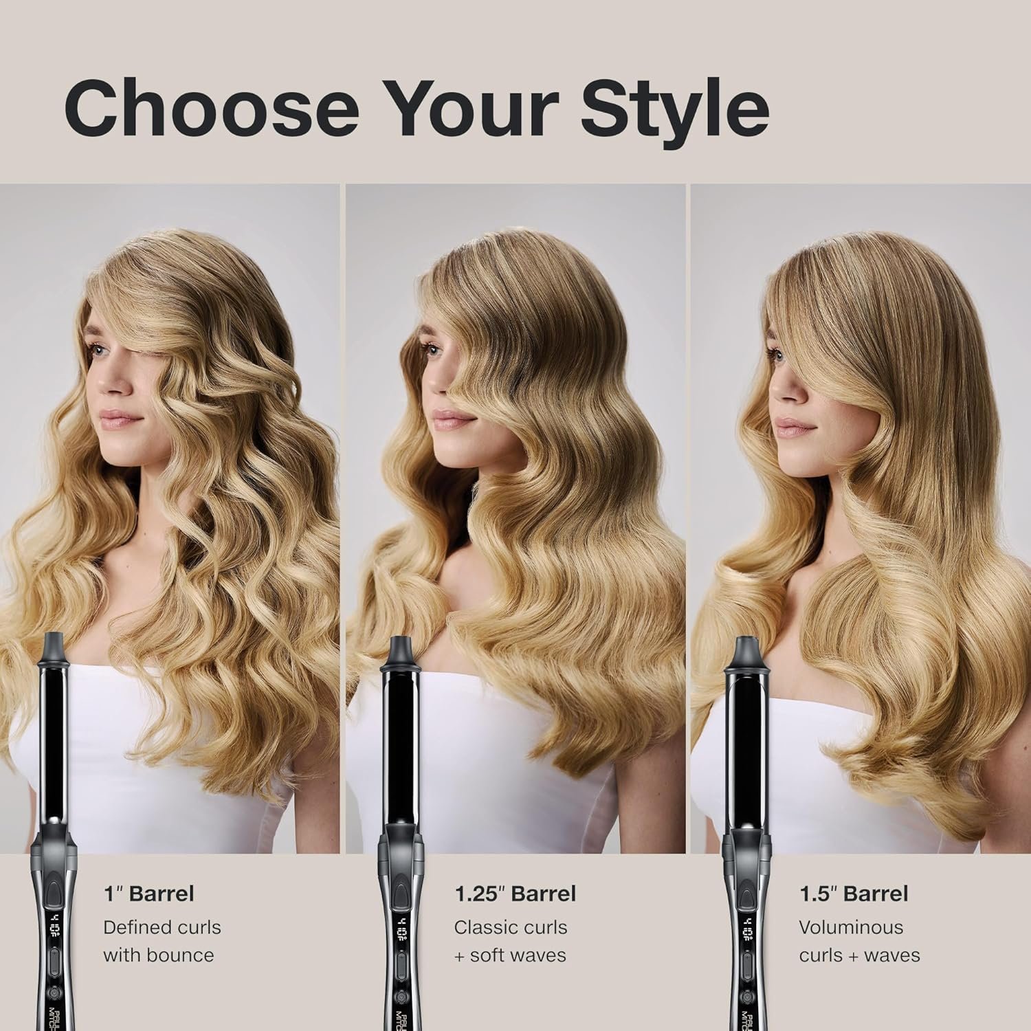 Paul Mitchell Clipped 3-in-1 Ceramic Interchangeable Curling Iron, 3 Clip Barrels for Multiple Hairstyles - Image 2