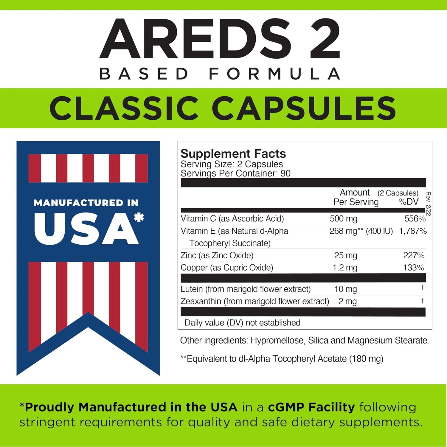 Viteyes AREDS 2 Eye Vitamins, Classic Macular Support, Allergen Free Capsules, with Natural Vitamin E, Vitamin C, Zinc, Copper, Lutein & Zeaxanthin, Eye Doctor Trusted, Manufactured in The USA, 180 Ct - Image 6