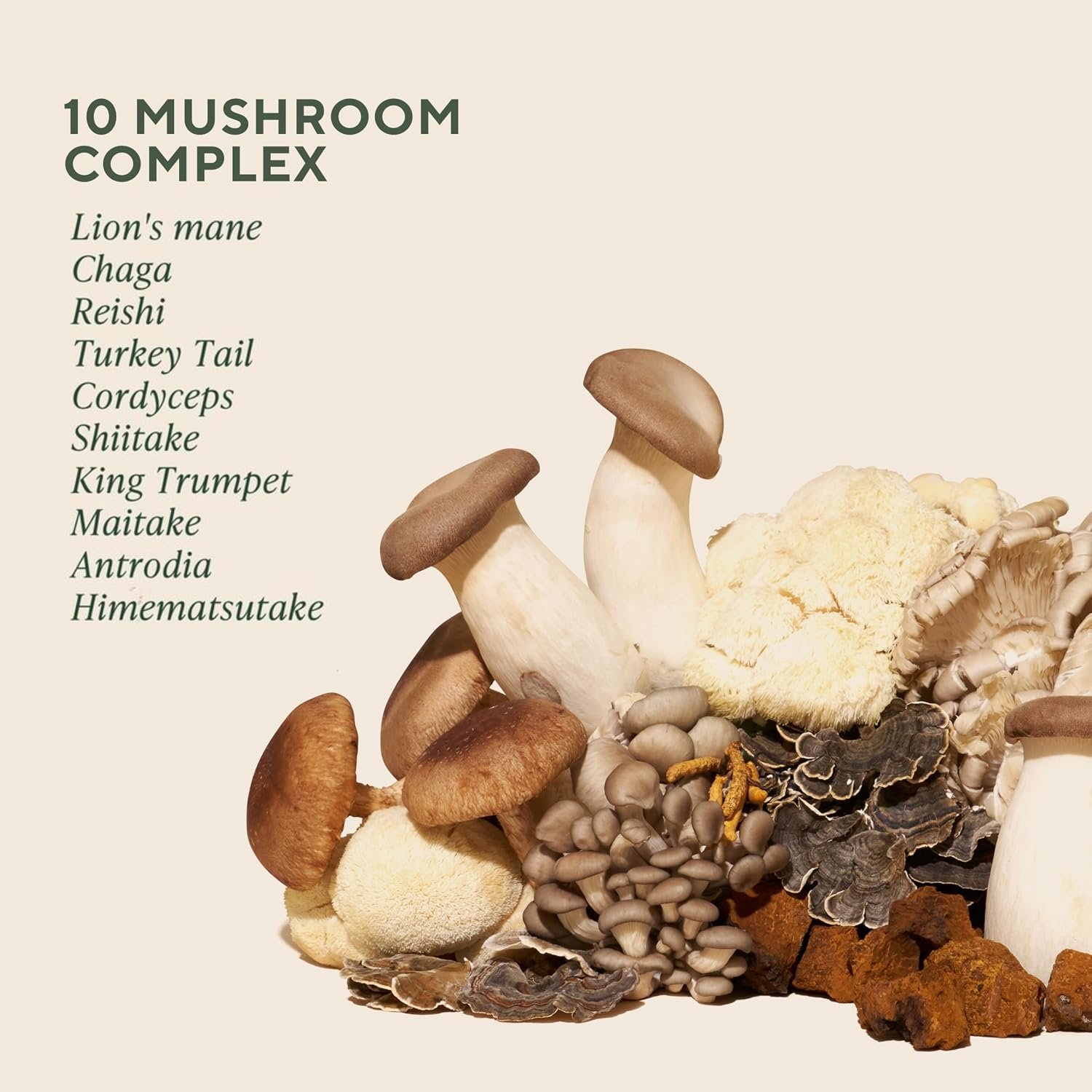 Om Master Blend Mushroom Capsules - Organic Mushroom Supplement with 10 Mushrooms and Ashwagandha – Supports Immunity, Gut Health & Stress Relief, 168 Count (56 Servings) - Image 2