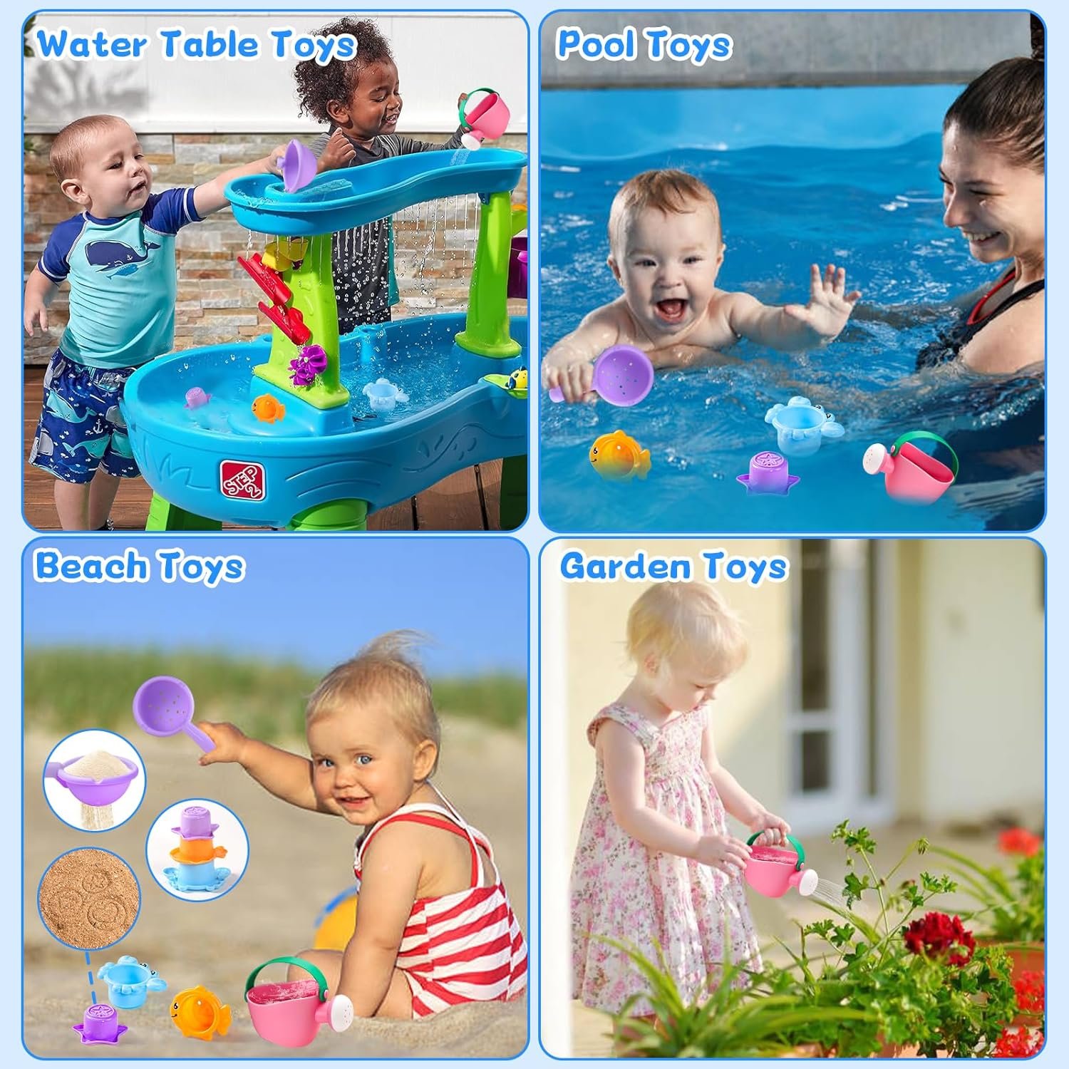 Fajiabao Baby Bath Toys for Kids Ages 1-3 Toddler Bath Toys Mold Free for 2-4 Bathtub Sand Beach Pool Water Toys for 1+ Year Old Girl Gifts 5 PCS (Color Random) - Image 6