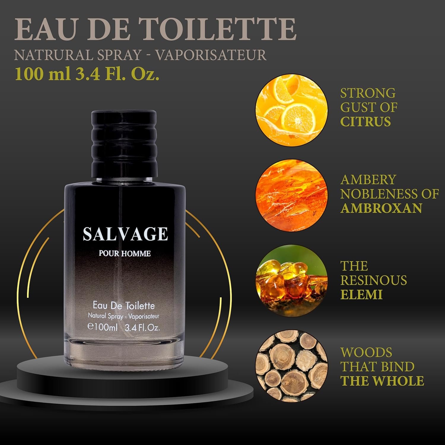 Salvage for Men 3.4 Oz Men's Eau De Toilette Spray Refreshing & Warm Masculine Scent for Daily Use Men's Casual Cologne Great Holiday Gift Smell Fresh All Day A Gift for Any Occasion - Image 2