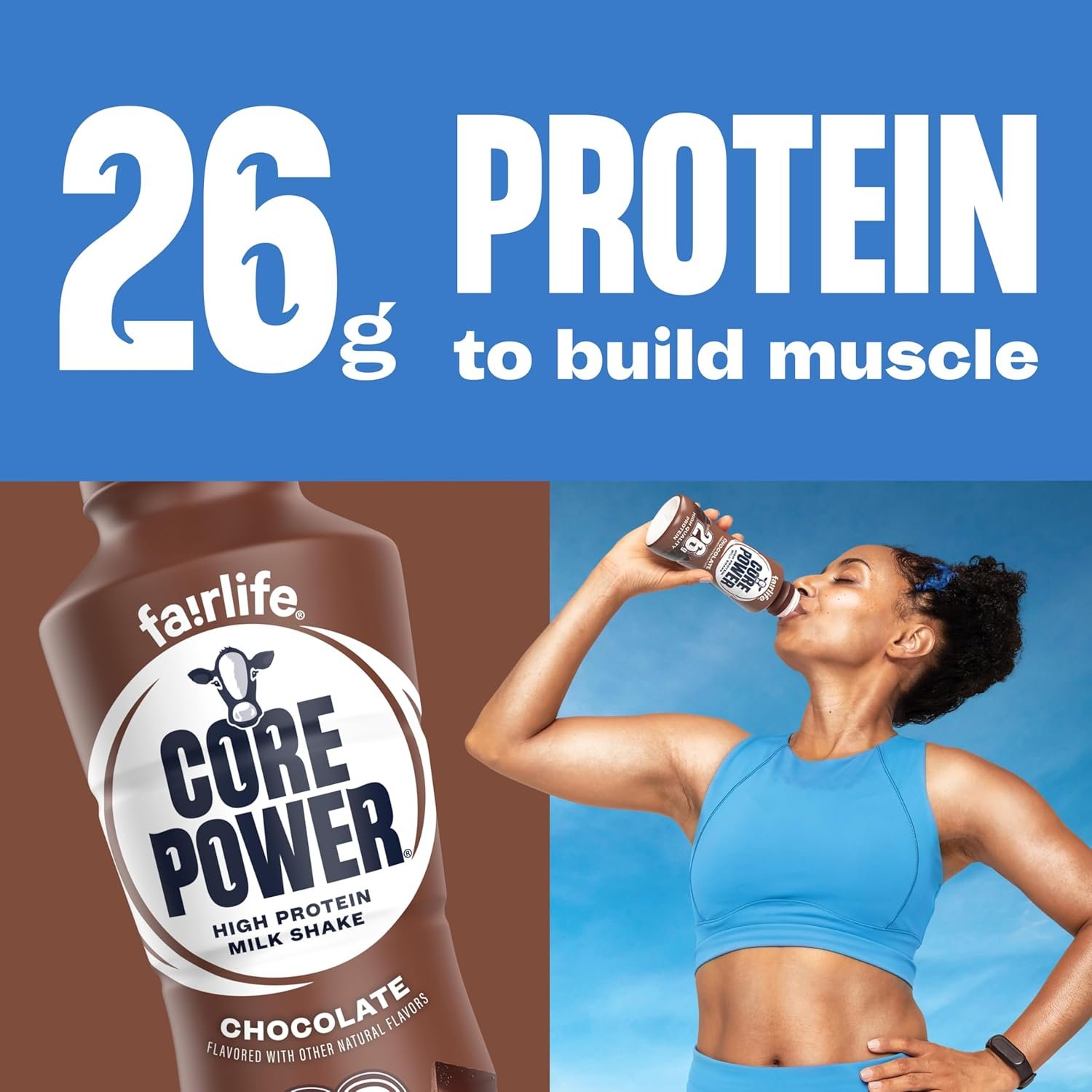 Core Power Protein Shake, Chocolate, 26g Bottle, 14oz, 12 Pack - Image 6