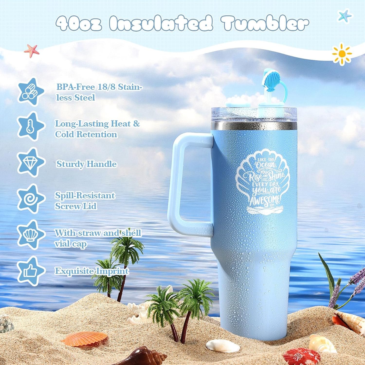 Self Care Gifts for Women,Ocean Birthday Gifts for Women,Spa Care Package | Blue Gift Box,Beach Gift Basket,Relaxation Spa Gifts Set for Women,Get Well Soon Gift,For Mom,Wife,Sister,Her,Best Friend - Image 5