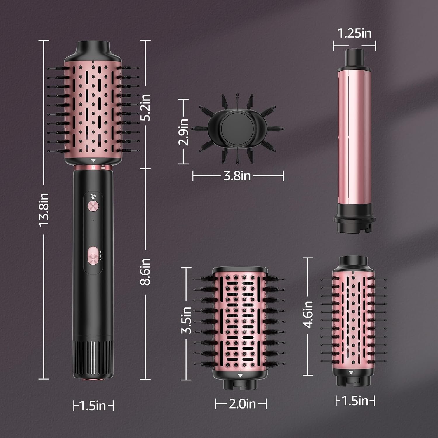 SKIMI 110,000 RPM Brushless Motor Hair Dryer Brush - 5 Multi-Styler for Fast Drying, Curling, Volumizing & Straightening | High-Speed Hot Air Brush for All Hair Types (Black & Red) - Image 6