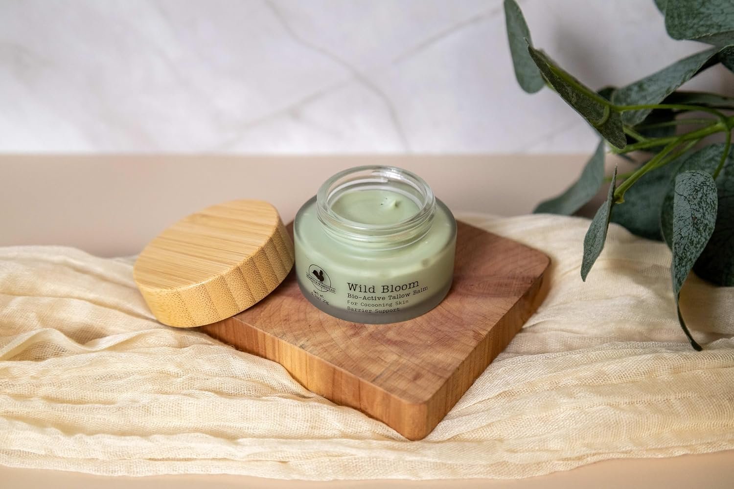 Hearth and Homestead: Handmade Wild Bloom Bio-Active Tallow Face Balm/Cream with Blue Tansy - Hydrate, Nourish, and Protect Skin - .7 oz - Image 4
