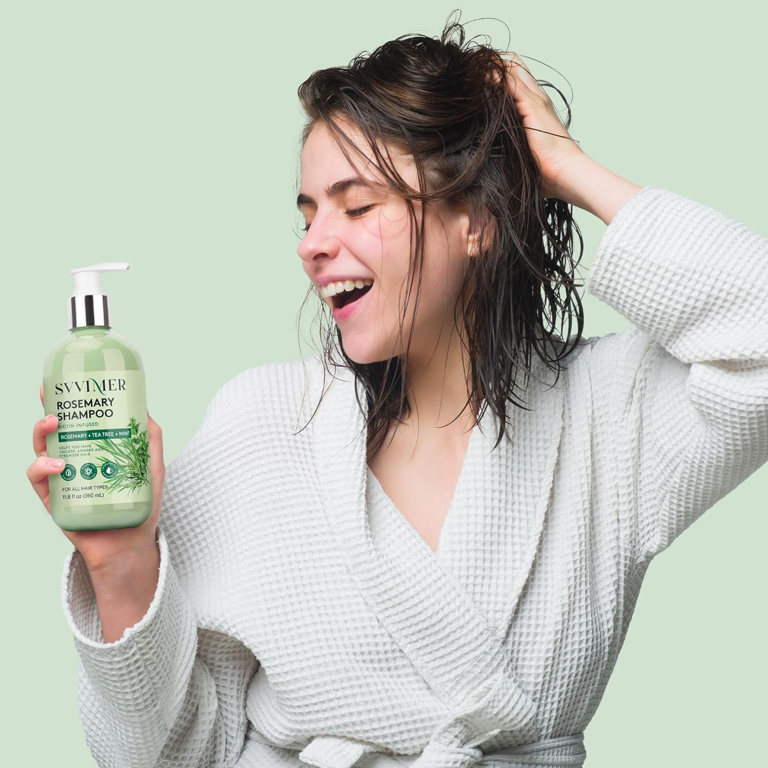 Svvimer Rosemary Hair Thickening Shampoo: Thickening and Strengthening Formula for Men & Women - Volumizing Shampoo with Tea Tree Oil Biotin Mint - For Thinning Fine Hair 11.8 Fl Oz - Image 5