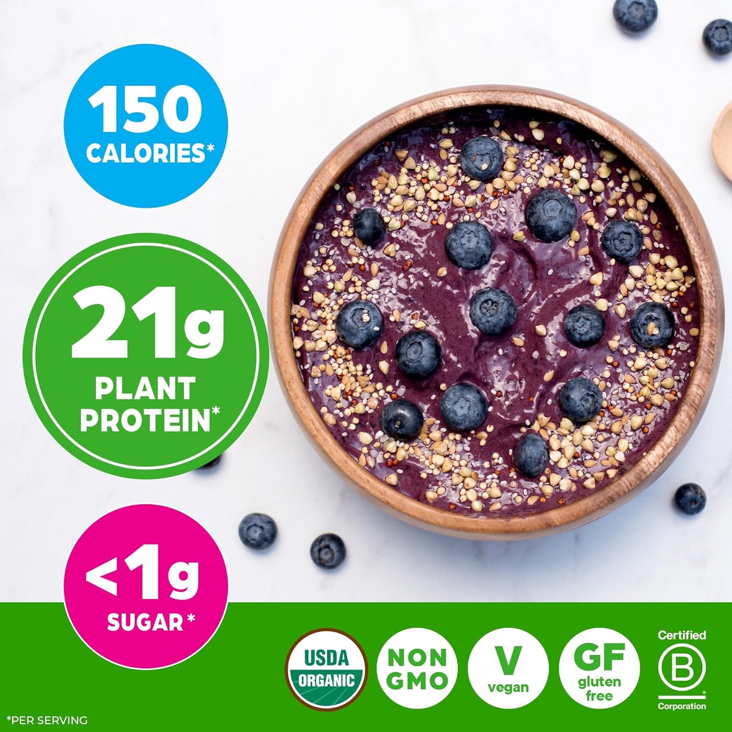 Orgain Organic Vegan Protein Powder, Vanilla Bean - 21g Plant Protein, 6g Prebiotic Fiber, No Lactose Ingredients, No Added Sugar, Non-GMO, for Shakes & Smoothies, 2.03 lb (Packaging May Vary) - Image 6
