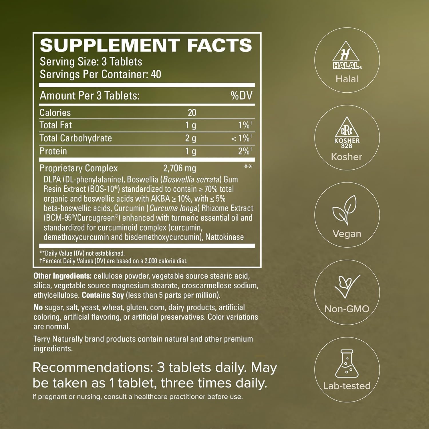 Terry Naturally Curamin Extra Strength - Curcumin & Boswellia for Healthy Circulation Support - Turmeric Supplement to Aid Joints, Muscle Health & Endorphin Production - 120 Tablets (Pack of 2) - Image 5