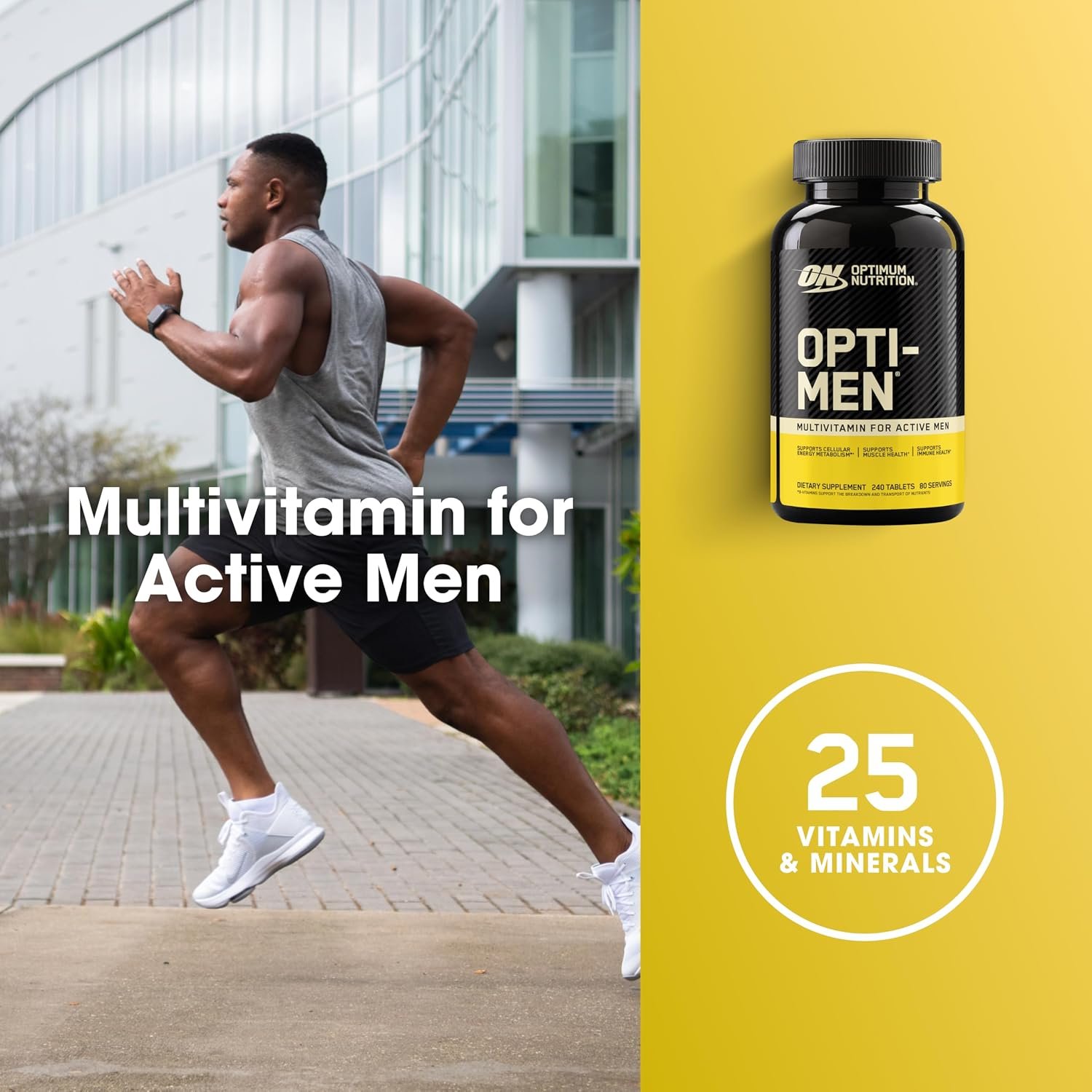 Optimum Nutrition Opti-Men, Vitamin C, Zinc and Vitamin D, E, B12 for Immune Support Mens Daily Multivitamin Supplement, 150 Count (Packaging May Vary) - Image 4