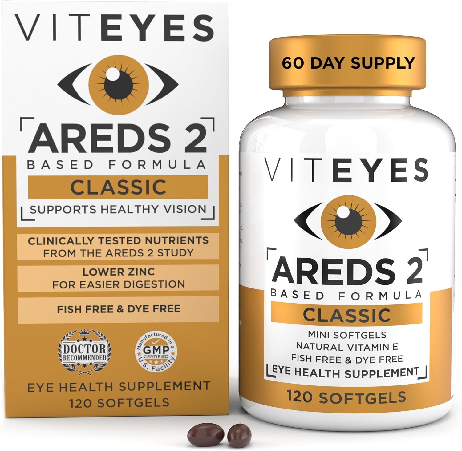 VITEYES® AREDS 2 Softgels, 120 Count - Single Daily Dose Eye Vitamin