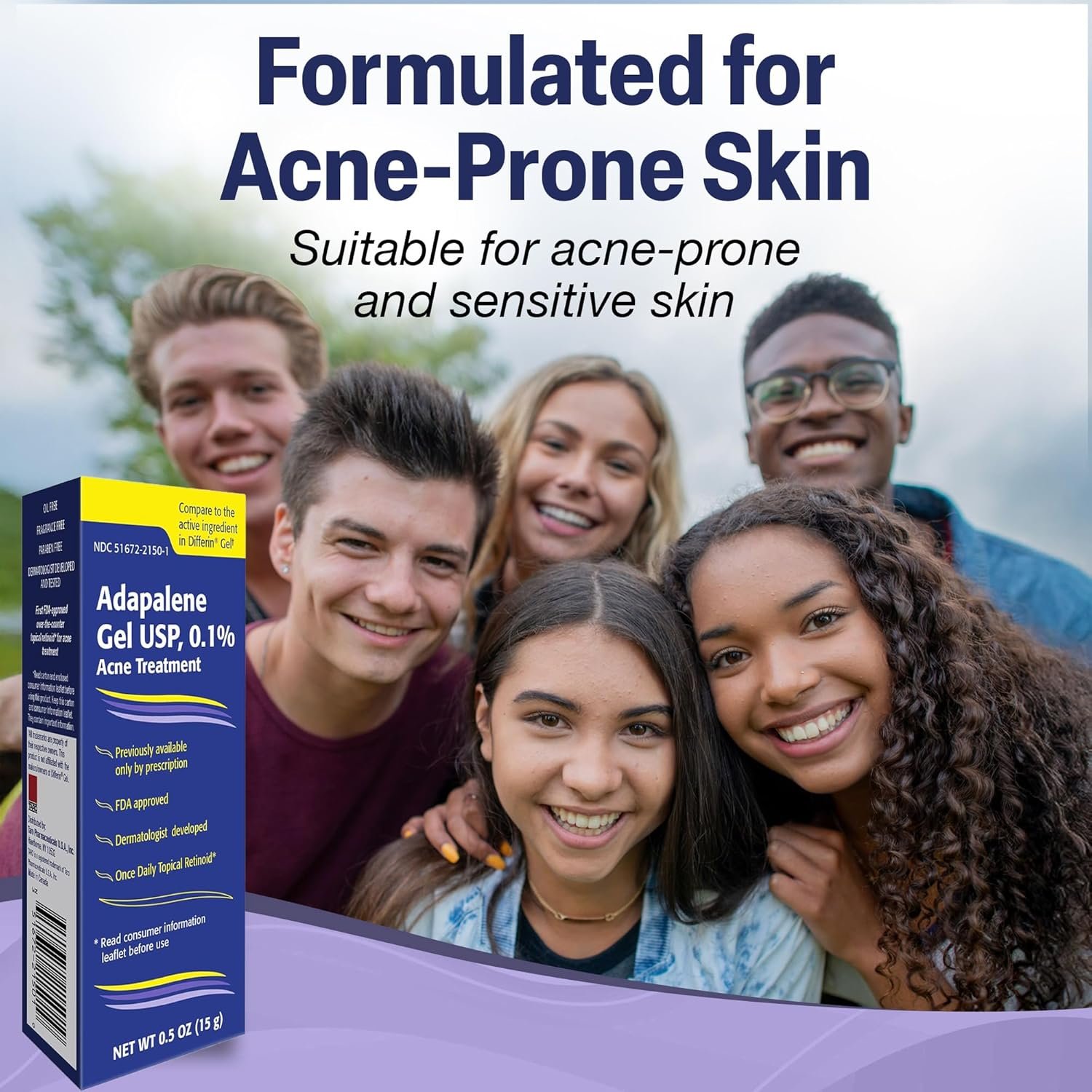 TARO Adapalene 0.1% USP Gel, Paraben Free, Retinoid Acne-Prone Facial Treatment for Sensitive Skin, Prescription Strength (0.5 Oz) - Image 5