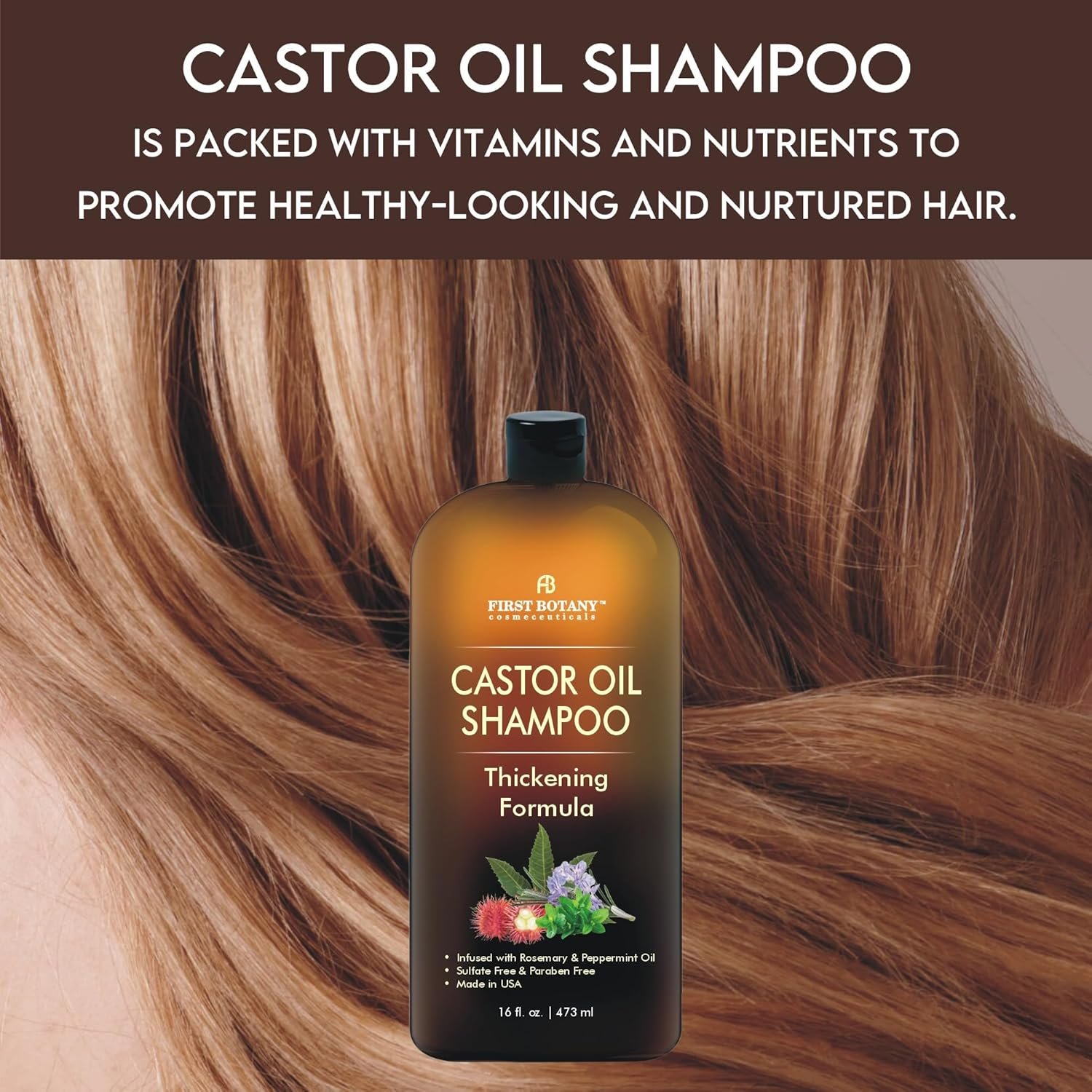 Castor Oil Shampoo - An Anti Hair Loss Shampoo Thickening formula For Hair Regrowth, Anti Thinning Sulfate Free For Men & Women Anti Dandruff Treatment 16 fl oz - Image 5
