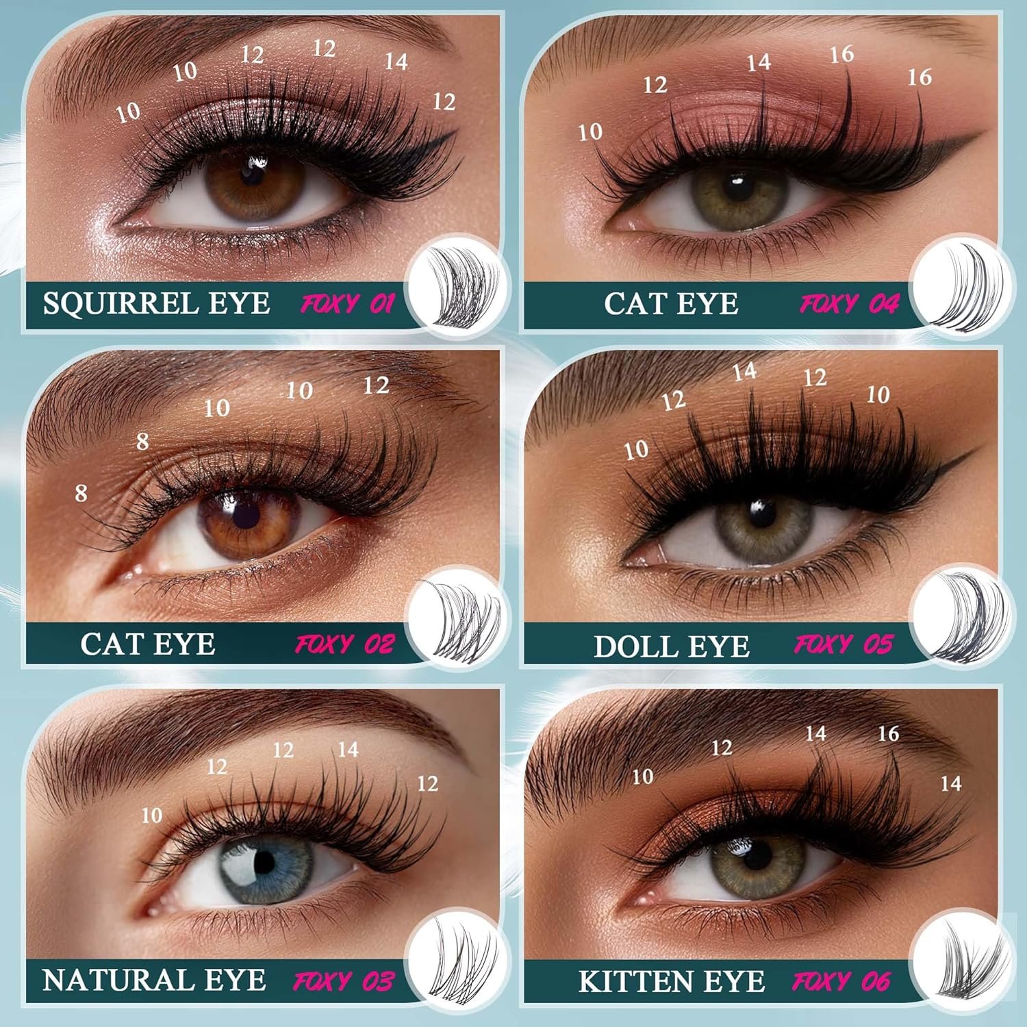 Vasa Muse Premium Lash Clusters Kit Lashes Wispy Lash Clusters Natural Eyelash Clusters Spiky Fairy Eyelash Extension Kit invisible Band Eyelashes with Bond & Seal for DIY 10-16mm 0.05mm - Image 4