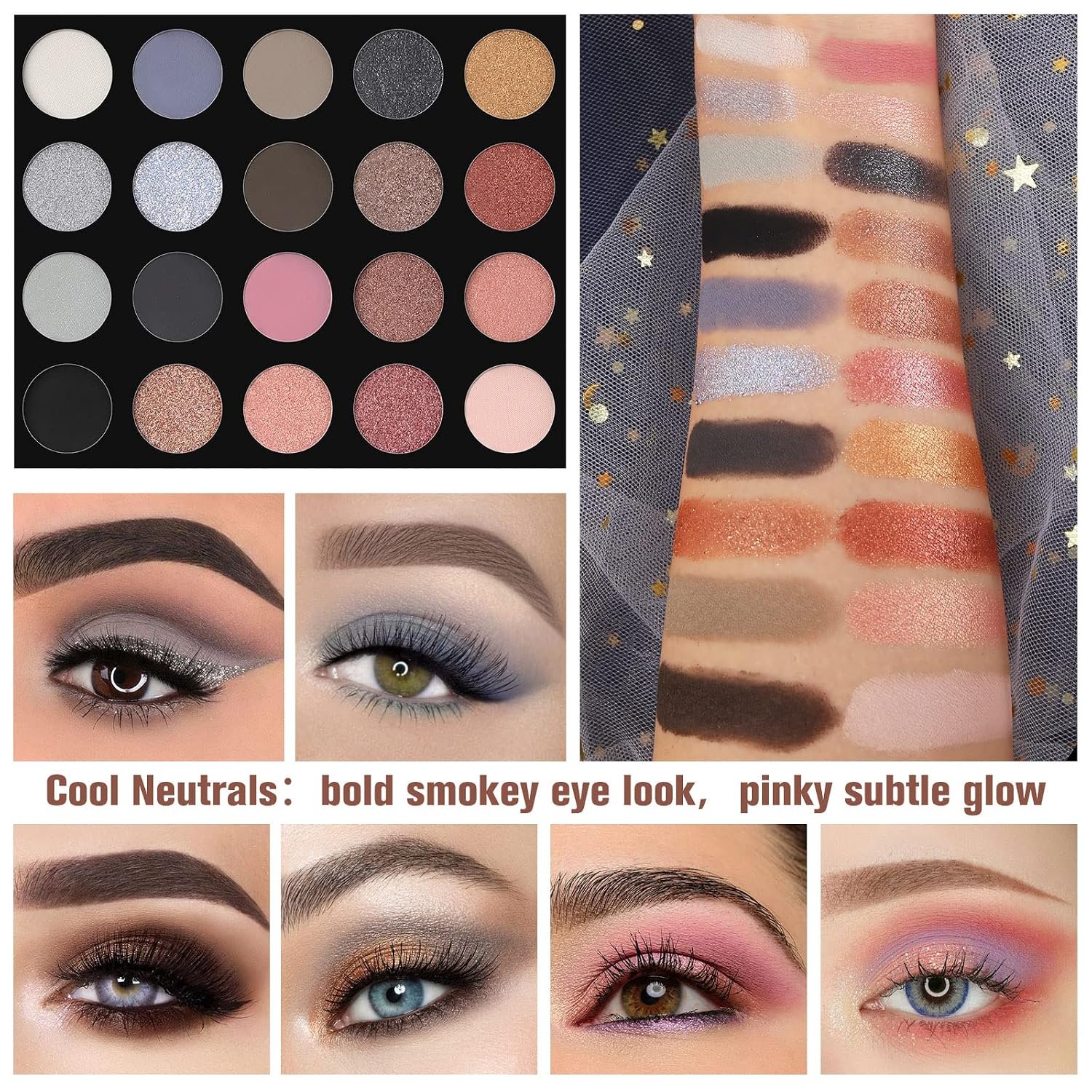 UCANBE Pretty All Set Eyeshadow Palette Pro 86 Colors Makeup Kit Matte Shimmer Eye Shadow Highlighters Contour Blush Powder All In One Makeup Pallet Holiday Christmas Valentine's Day Gift Set - Image 3