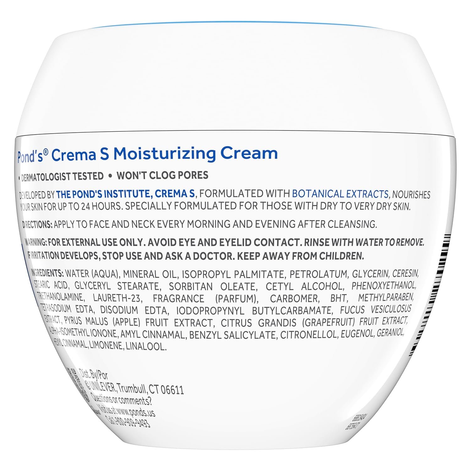 Pond's Nourishing Moisturizing Cream, Crema S, Fragrance Free, Ivory, 14.1 Oz - Image 9