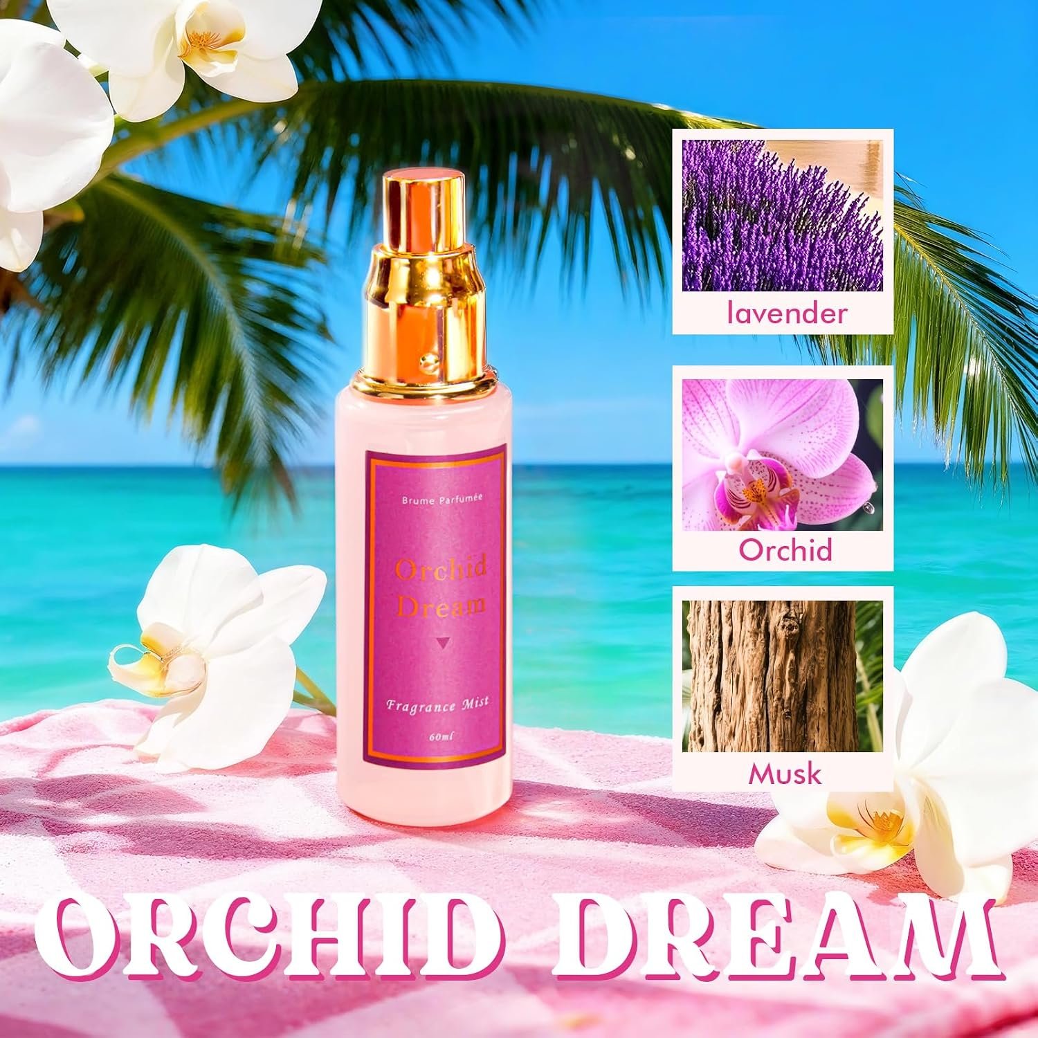 Azulfra Body Spray for Women 3 Pack, Fragrance Mist Gift Set, Travel Size Each 60ml, Vanilla Orchid Lychee - Image 3