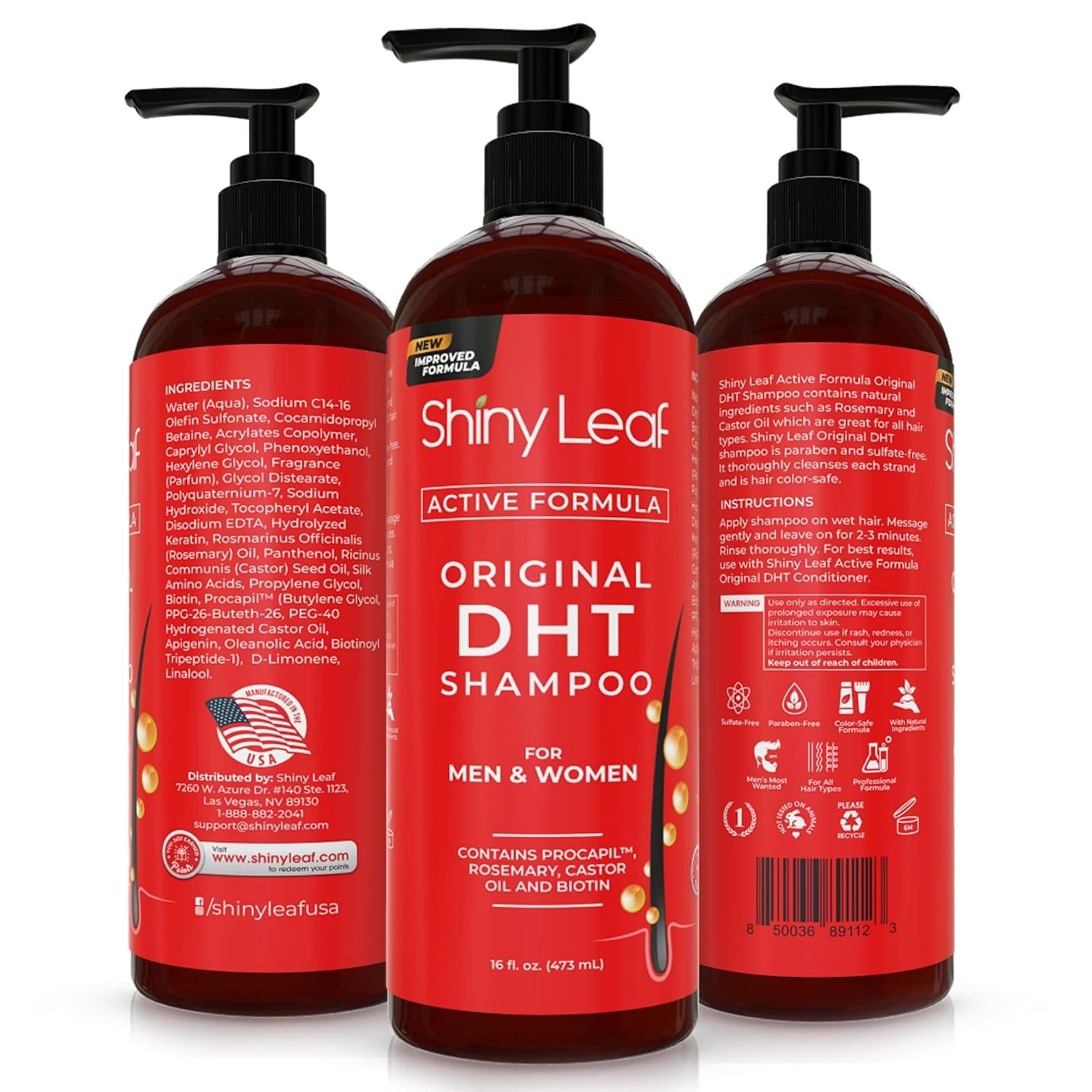 Anti-Hair Loss Shampoo With Biotin, for Men & Women - Sulfate-Free, Natural DHT Blocking Formula for Hair Growth, Thinning Hair Prevention, 16 Oz - Image 7