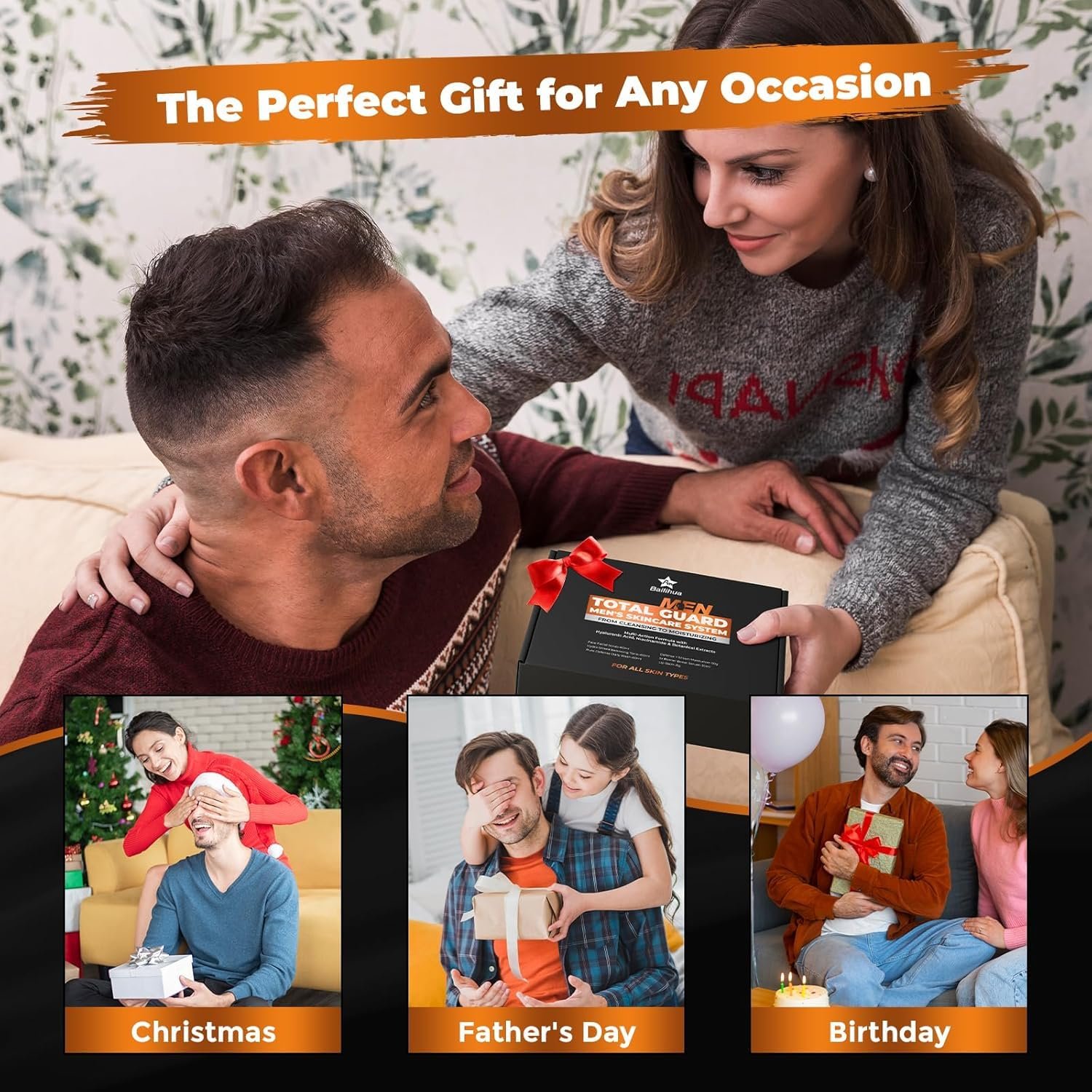 Gift for Men Skincare Men's Skin Care Facial Kit Complete Routine Kit with Niacinamide & Ceramides - Face Cleanser, Scrub, Toner, Serum, Moisturizer Cream, Lip Balm - Christmas, Valentine's Day Gifts - Image 8