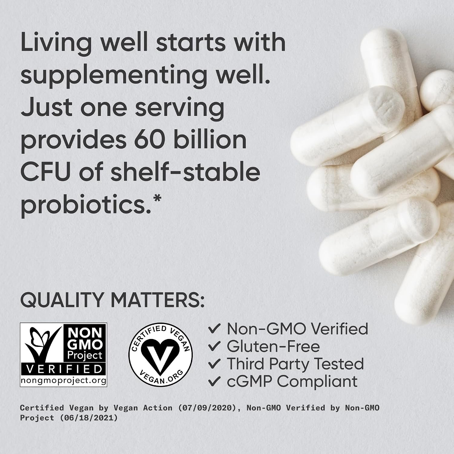 Sports Research® Daily Probiotics 60 Billion CFU w/Prebiotics, 30 Count | 12 Lacto & Bifido Strains for Gut & Digestive Support - Vegan, Non-GMO - Image 4