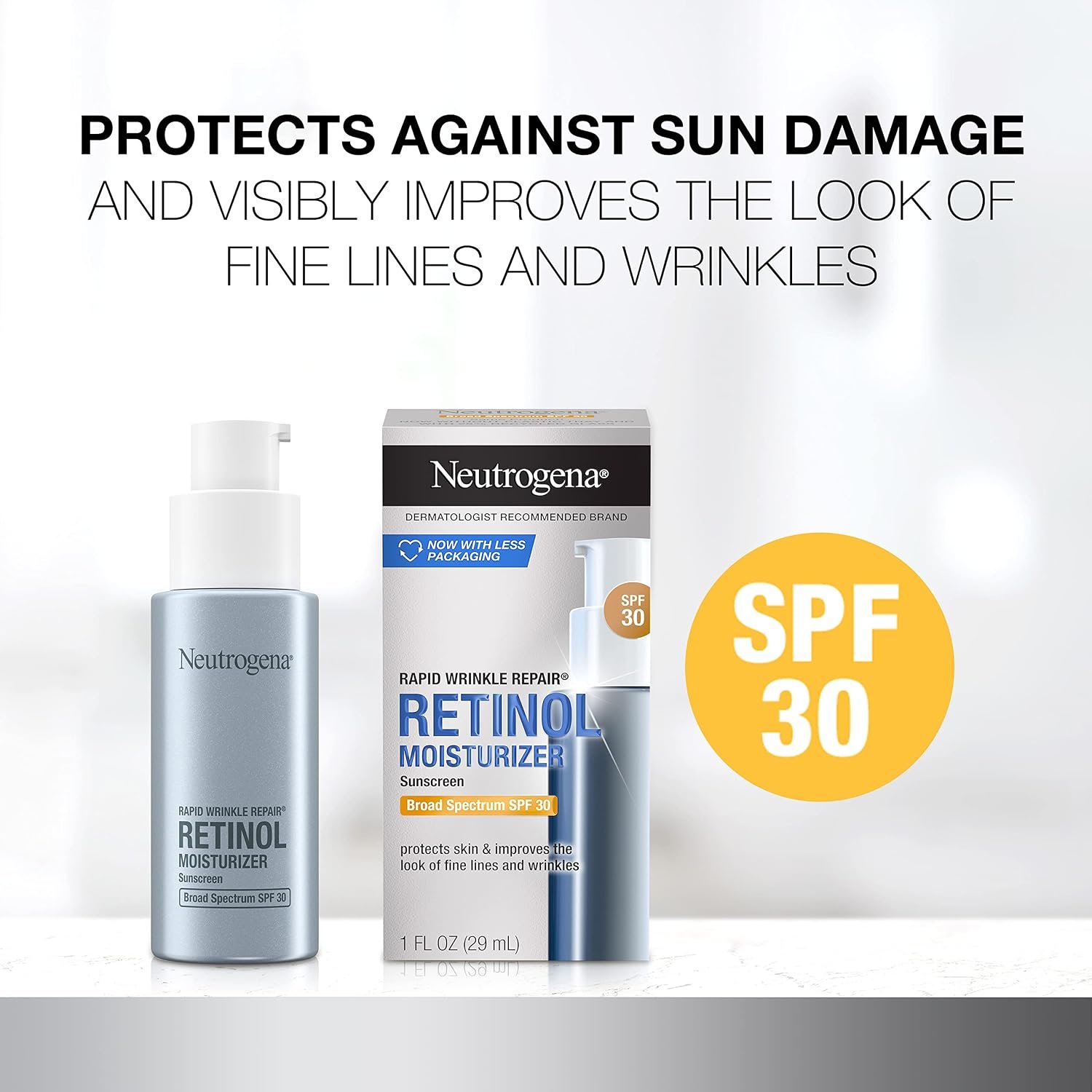 Neutrogena Rapid Wrinkle Repair Retinol Face Moisturizer with SPF 30, Daily Anti-Aging Face Cream, Retinol & Hyaluronic Acid & Trial Size Hydro Boost Facial Cleanser, 0.5 fl. oz - Image 2