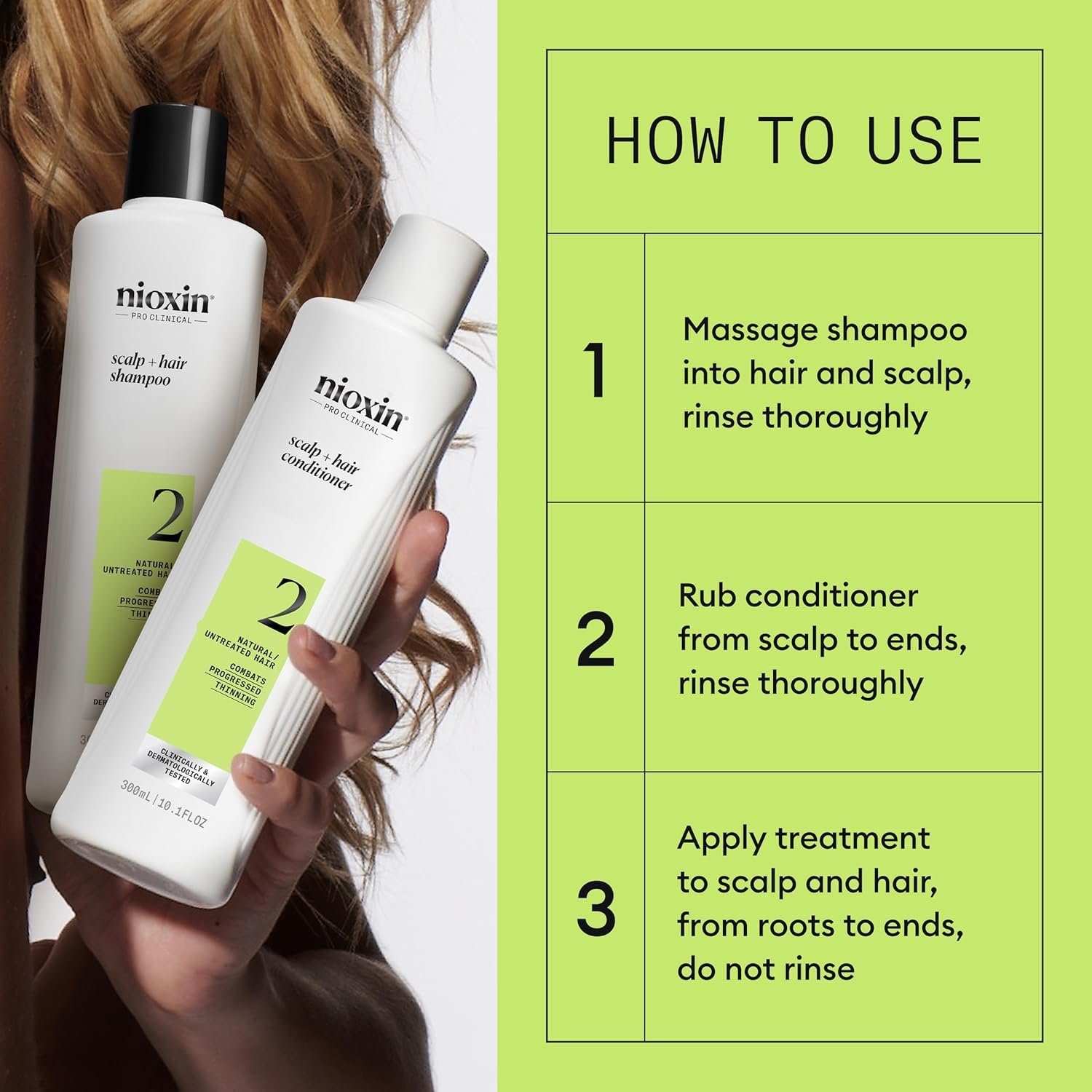 Nioxin Scalp + Hair Thickening System Kits | For Natural, Colored, & Damaged Hair with Light to Progressed Thinning | Strengthen & Boost Hair Density with Niacinamide & Biotin | 3 Month Supply - Image 6