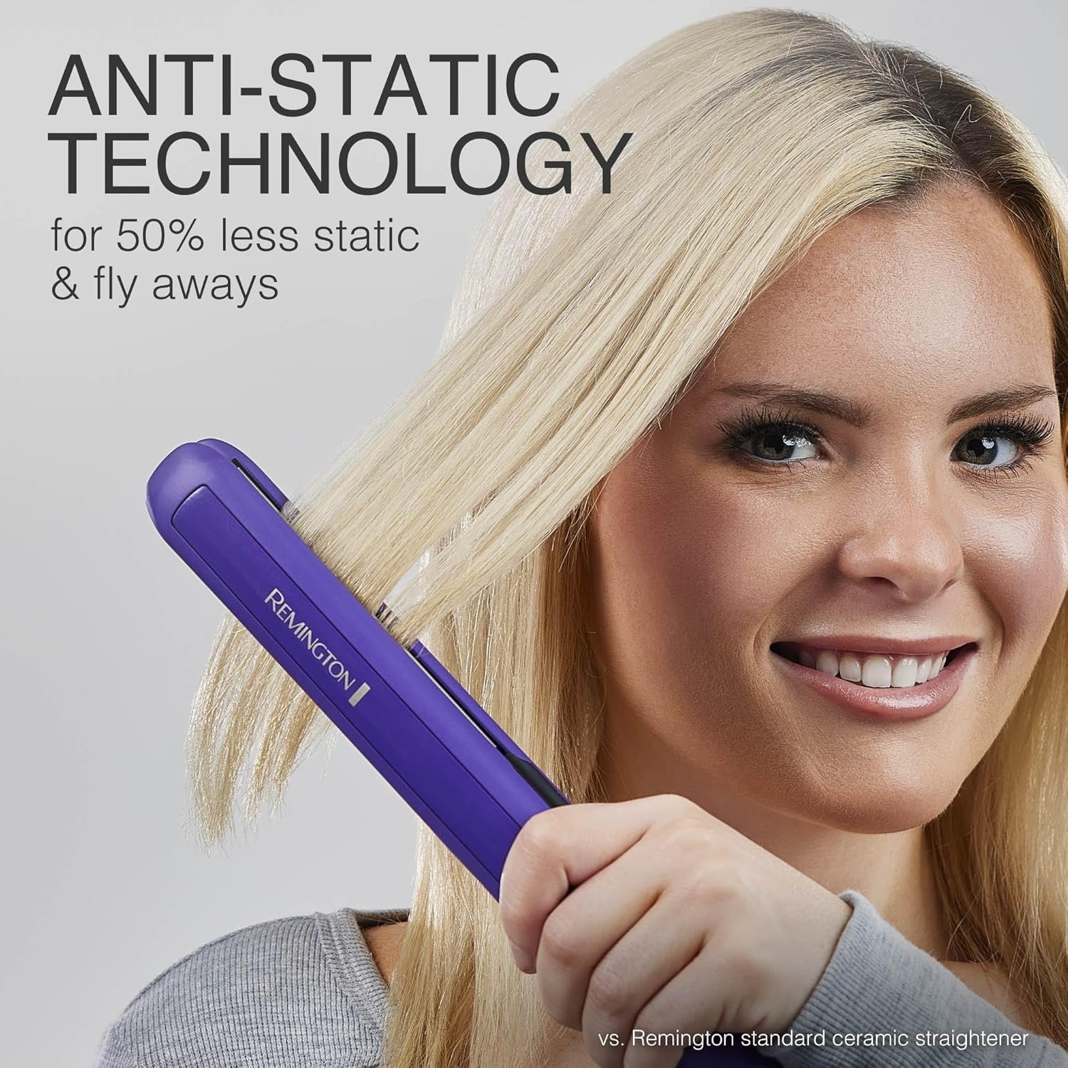 Remington 1" Flat Iron, Hair Straightener with Anti-Static Technology, 30-Second Heat Up & 60 Minute Auto Shut-Off, 30% Longer Ceramic Floating Plates, Titanium + Ceramic Coating - Image 2