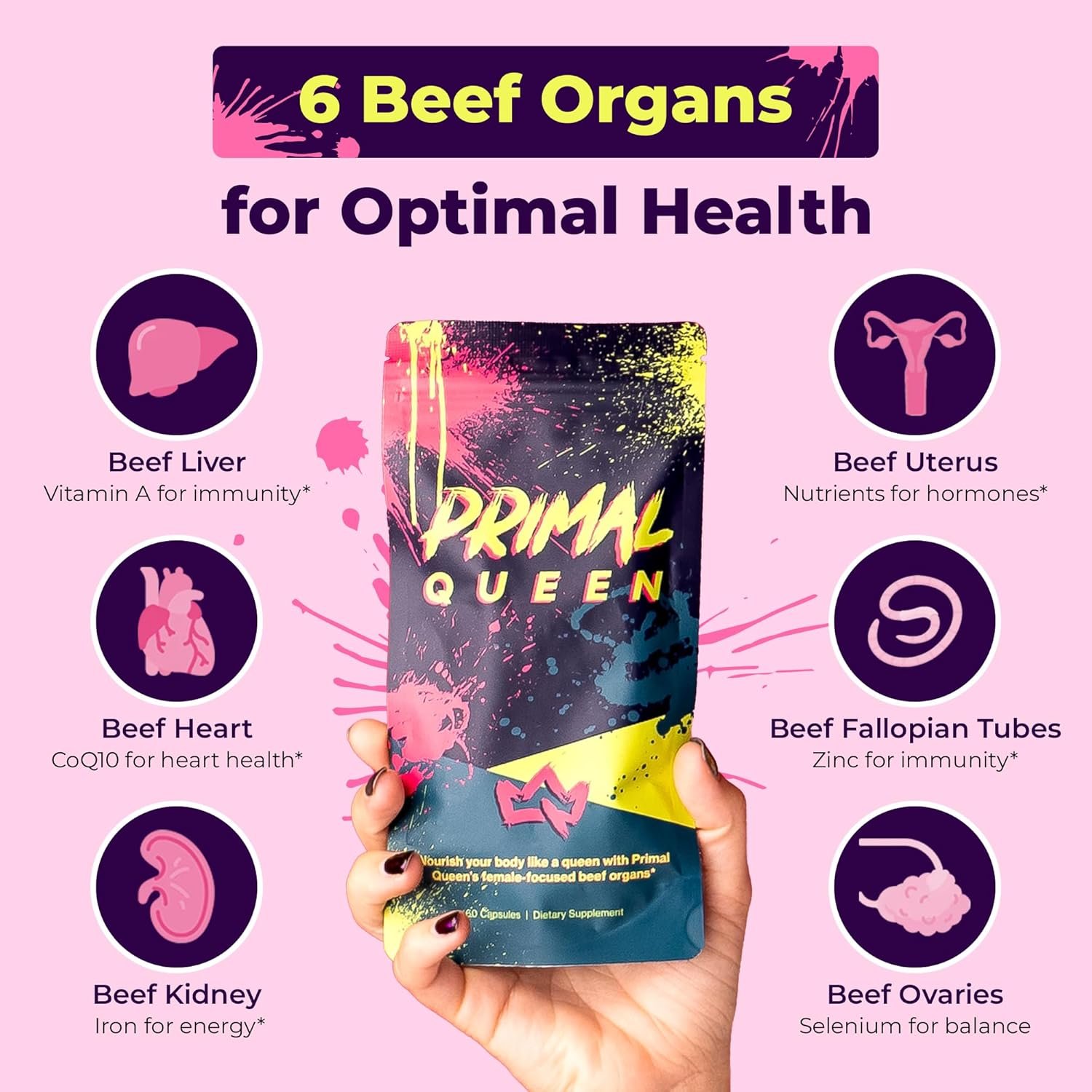 Primal Queen Female-Optimized Beef Organ Superfood Supplement (Beef Liver, Kidney, Heart, & 3 More) - 100% Grass Fed, Pasture Raised - 3rd Party & Clinically Tested - Image 4