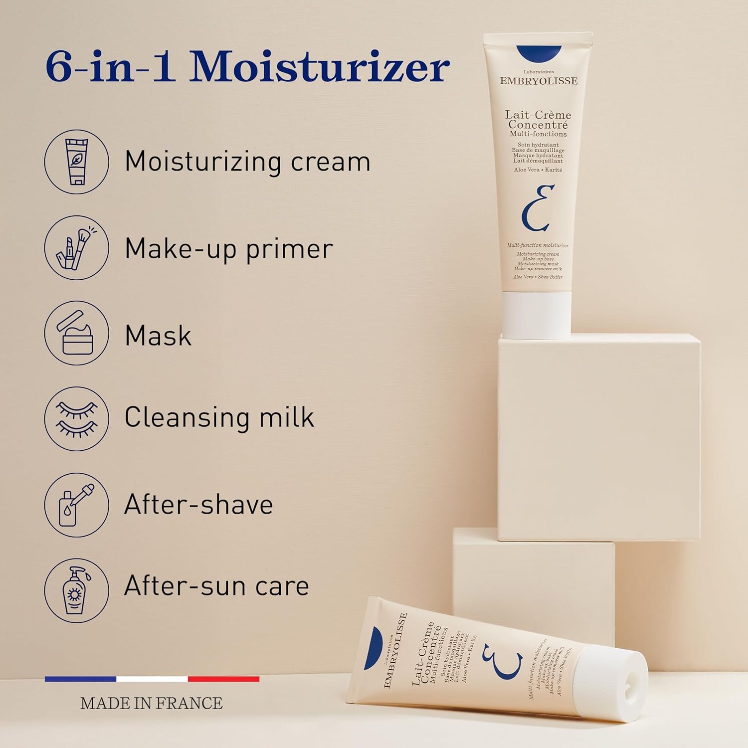 Embryolisse Lait-Crème Concentré Face Moisturizer and Makeup Primer, French Face Cream With Shea Butter & Aloe Vera - Image 3