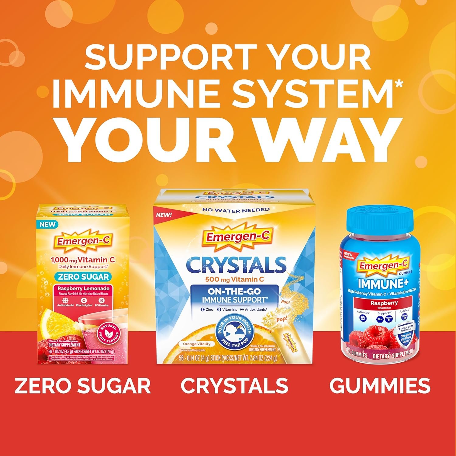 Emergen-C 1000mg Vitamin C Immune Support Powder Super Orange 90CT includes Zinc, Manganese, 7 B Vitamins and Electrolytes for Back to School Essentials - Image 5