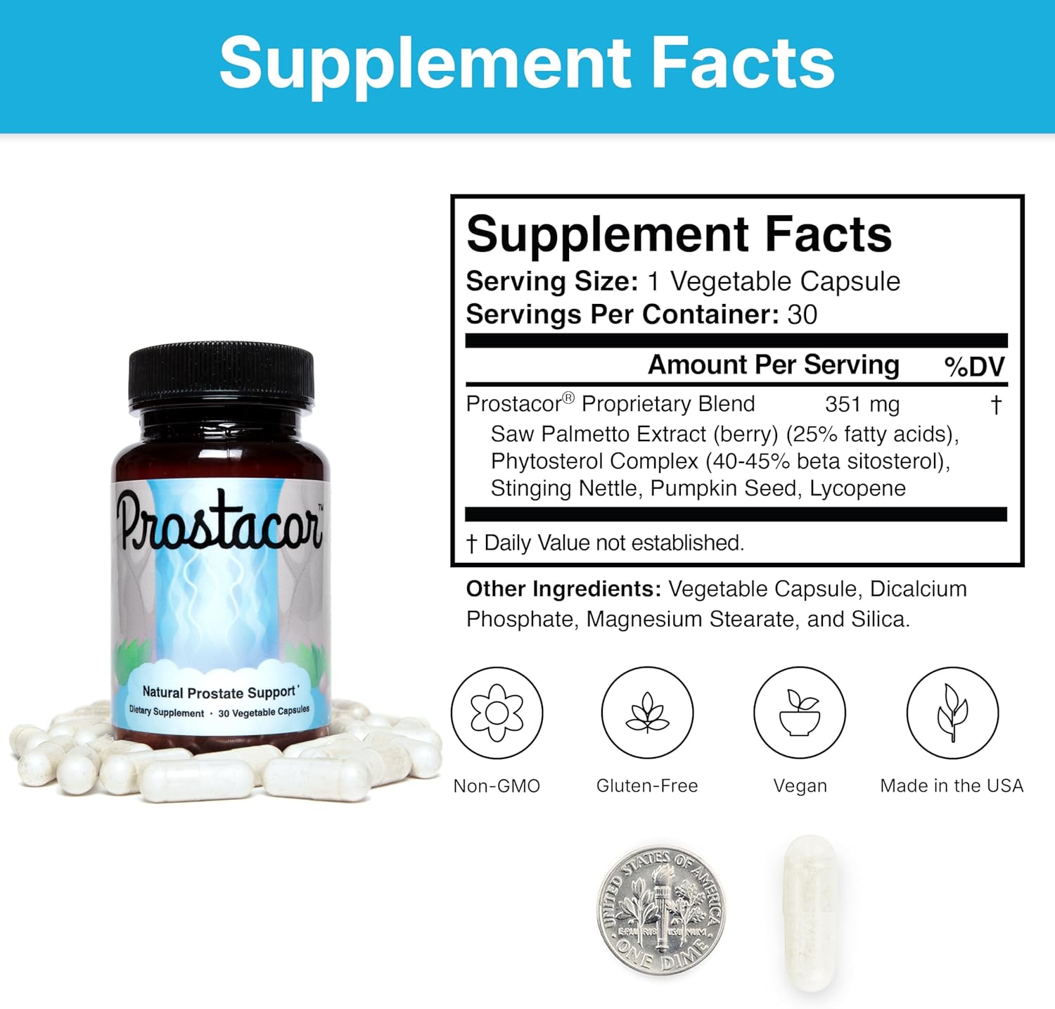 Prostacor - Natural Prostate Support Supplement - Non-GMO, Vegan, Gluten-Free - Image 6