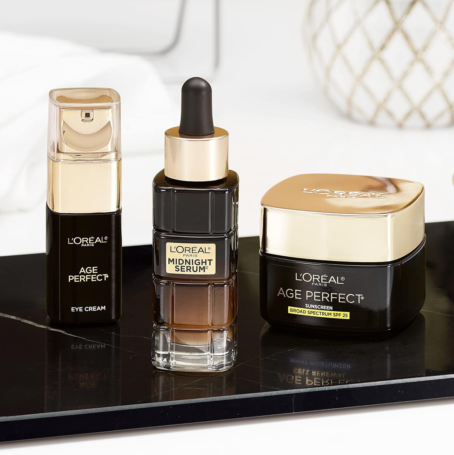 L'Oreal Paris Age Perfect Anti-Aging Midnight Face Serum, Reduce Wrinkles 1oz + Eye Cream Sample - Image 12
