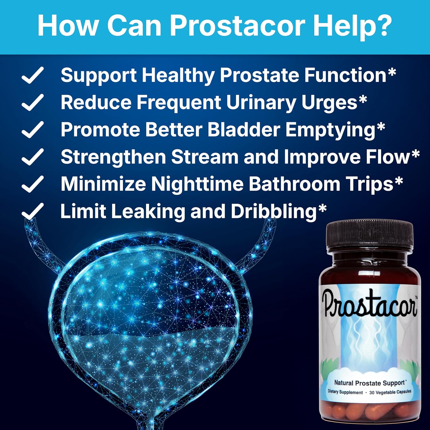 Prostacor - Natural Prostate Support Supplement - Non-GMO, Vegan, Gluten-Free - Image 2