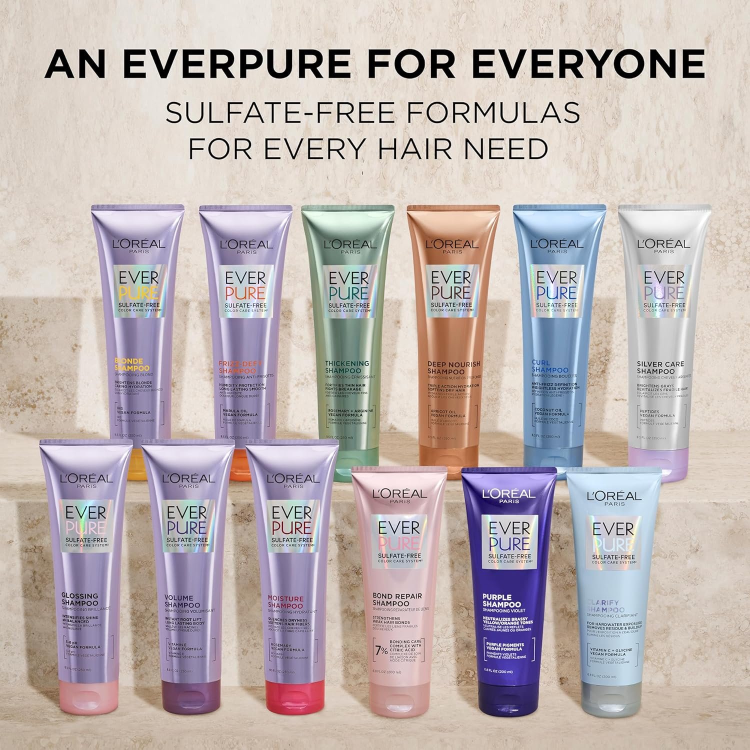 L'Oreal Paris Moisture Sulfate Free Shampoo and Conditioner Set, Hair Care for Color-Treated Hair with Rosemary Botanicals, EverPure, 1 Kit - Image 7