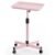 Back-Saving Salon Tray on Wheels, Adjustable Height (25-36inch) Rolling Cart for Hair Stylists, Tattoo Artists, Lash Techs—Spa Clinic Home Salon Trolley (36inch-Pink, 12.3×16inch)