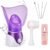 Facial Steamer – Nano Ionic Face Steamer for Deep Cleaning, Hot Mist Face Humidifier Set for Women & Men, Moisturizing Cleansing Pores with Blackhead Remover Kit, Purple