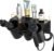 J JACKCUBE DESIGN Hair Dryer Holder Wall Mount Bathroom Vanity Hair Styling Care Tool Accessories 3 Cups Storage Organizer Caddy with Shelf Steel Black Gold- MK1002A (Black)