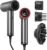 TYMO Blow Dryer with Comb – 1500W Professional High Speed Blow Dryer with Diffuser, 110,000RPM Fast Dry, 200 Million Ionic Diffuser Hairdryer, 4 Temps & 3 Speeds, 8 Ft Cord for Salon, Metal Gray