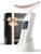 Facial Neck Massager Portable Charging Dock – 3 Heat Settings, Vibrating Face Massage, 9-Color LED Light & 72Hrs Battery | Home Spa Travel Skincare – White