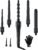 5 in 1 Curling Wand Set: Ohuhu Curling Iron Wand 5Pcs 0.35 to 1.25 Inch Interchangeable Ceramic Barrel Heat Protective Glove 2 Clips Dual Voltage Hair Curler for Girl Women Black