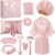 13 Pcs Graduation Gifts & Birthday Gift for Women Luxury Self Care Set – Premium Satin Robe, Adjustable Silk Bonnet, Face Roller Sleep Essentials for Girls Mom Daughter Friend Sister