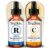 TruSkin Face Serum Duo – Vitamin C Serum & Retinol Serum for Face – AM & PM Anti Aging Skincare Routine – Brightening & Smoothing Facial Serums, 1 fl oz Each