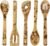 Beauty and the Beast Burned Wooden Spoons Cooking &Serving Utensils Set Bamboo Spoon Slotted Kitchen Utensil Fun Gift Idea Warming Present (Set of 5)