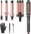 Wavytalk 5 in 1 Curling Wand Set, Dual Voltage Curling Iron Set with 5 Interchangeable Barrels Included A Thermal Brush, A Hair Crimper and 3 Ceramic Curling Wands(0.5″-1.25″), Rose Pink